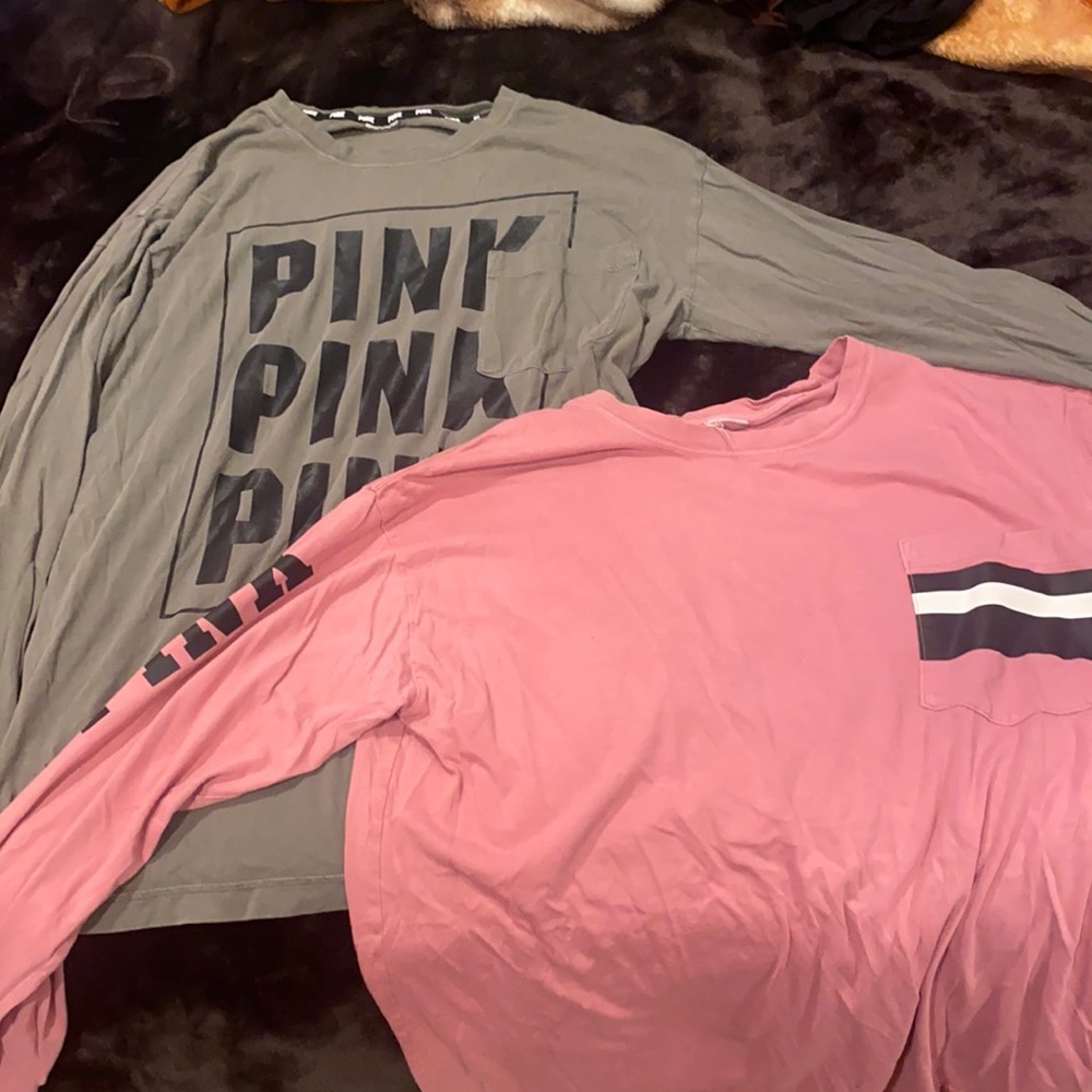 VS Pink Long Shirts. Used. XL.